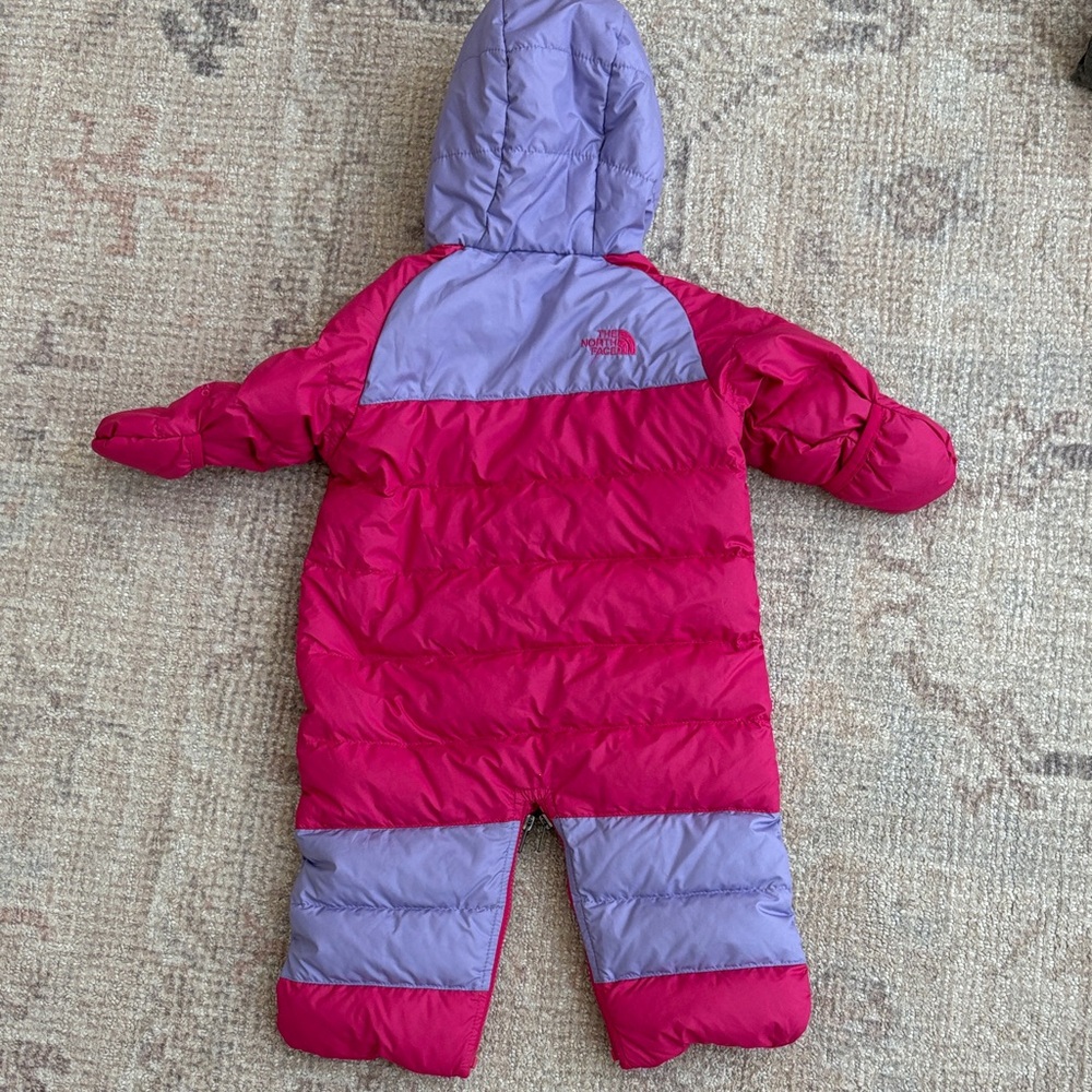 The North Face Fuchsia and Lavender Infant Snowsuit - Picture 2 of 6